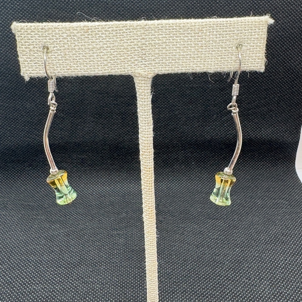 Watermelon Tourmaline & Sterling Silver Earrings